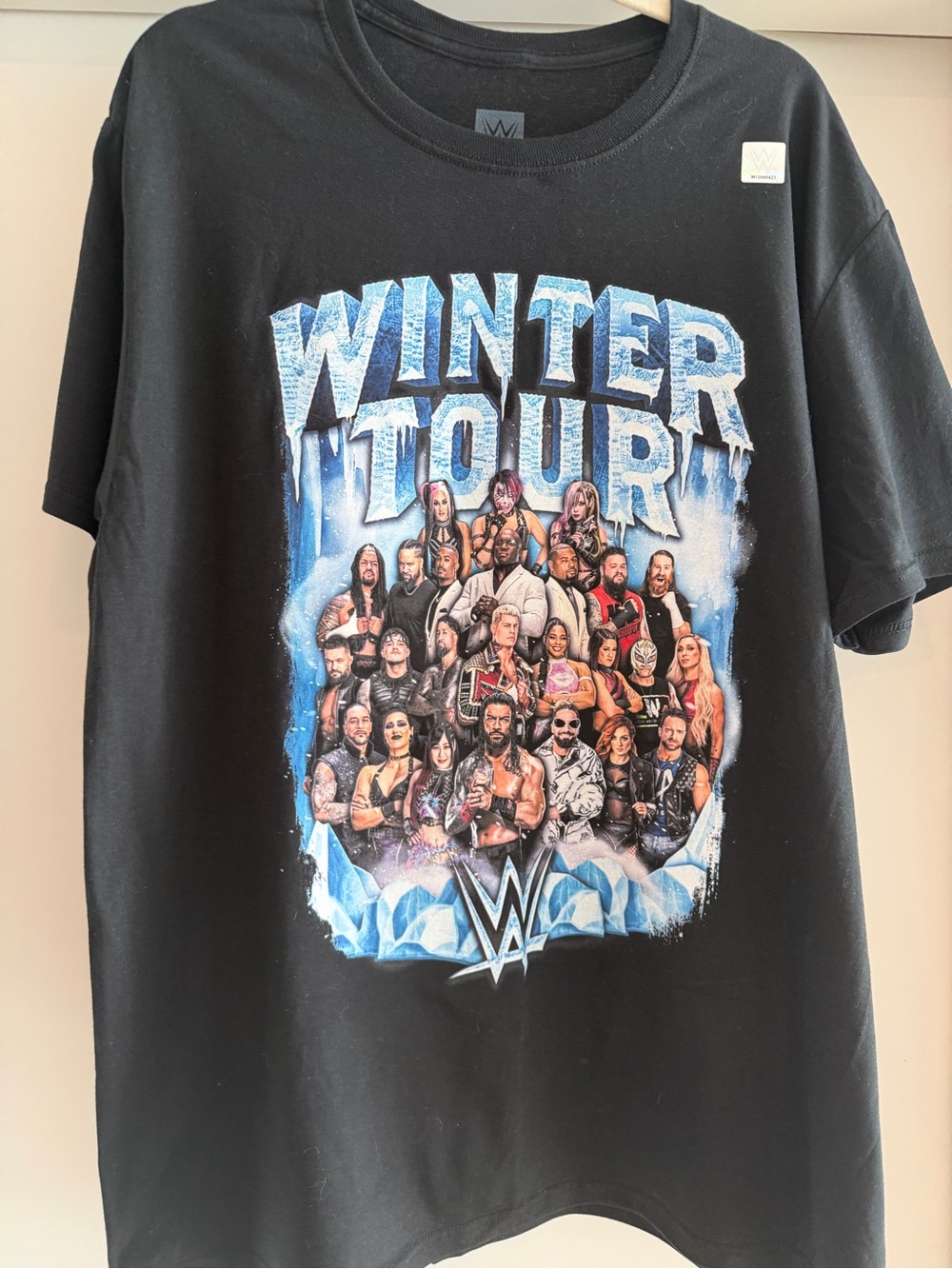 WWE Black Tee with Holographic Authenticity Patch